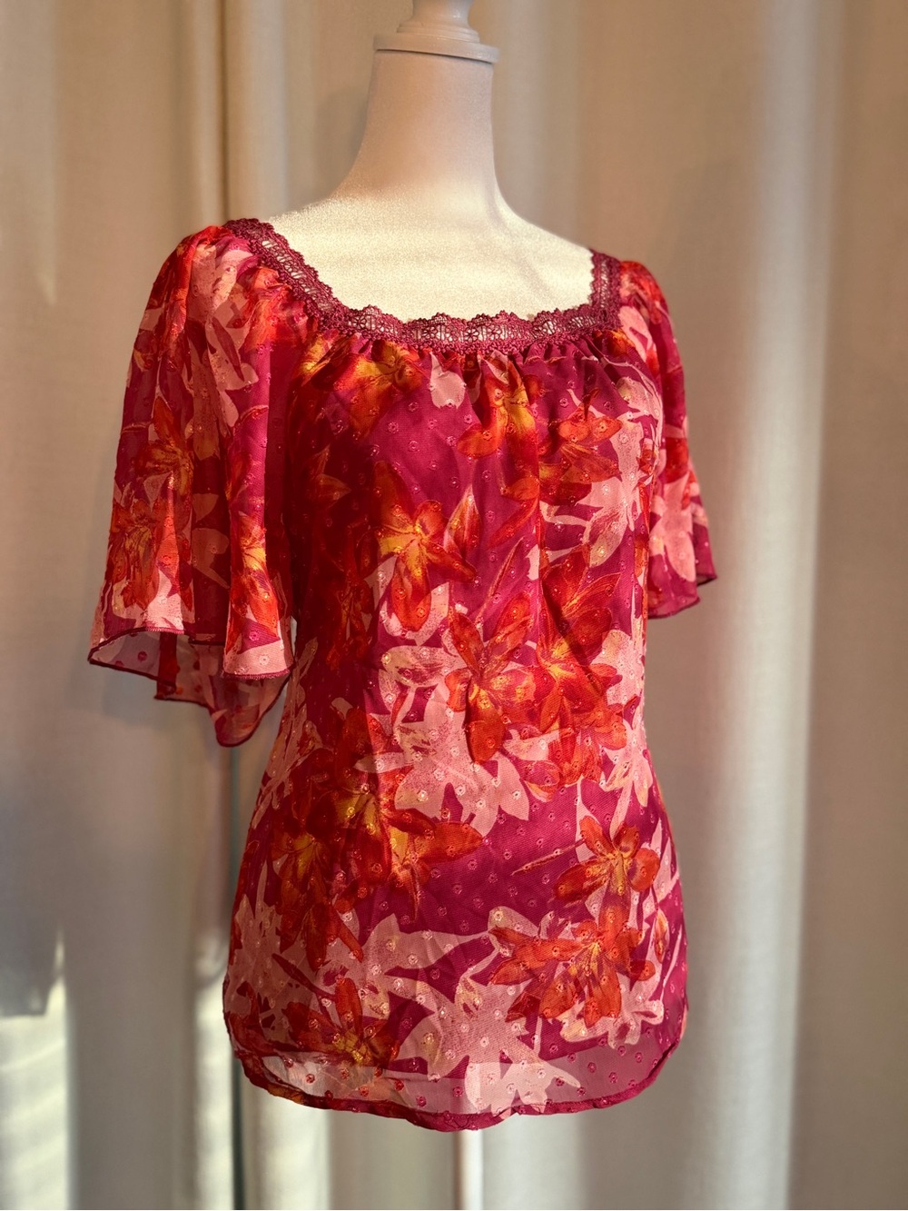 Women's Floral Square-Neck Blouse